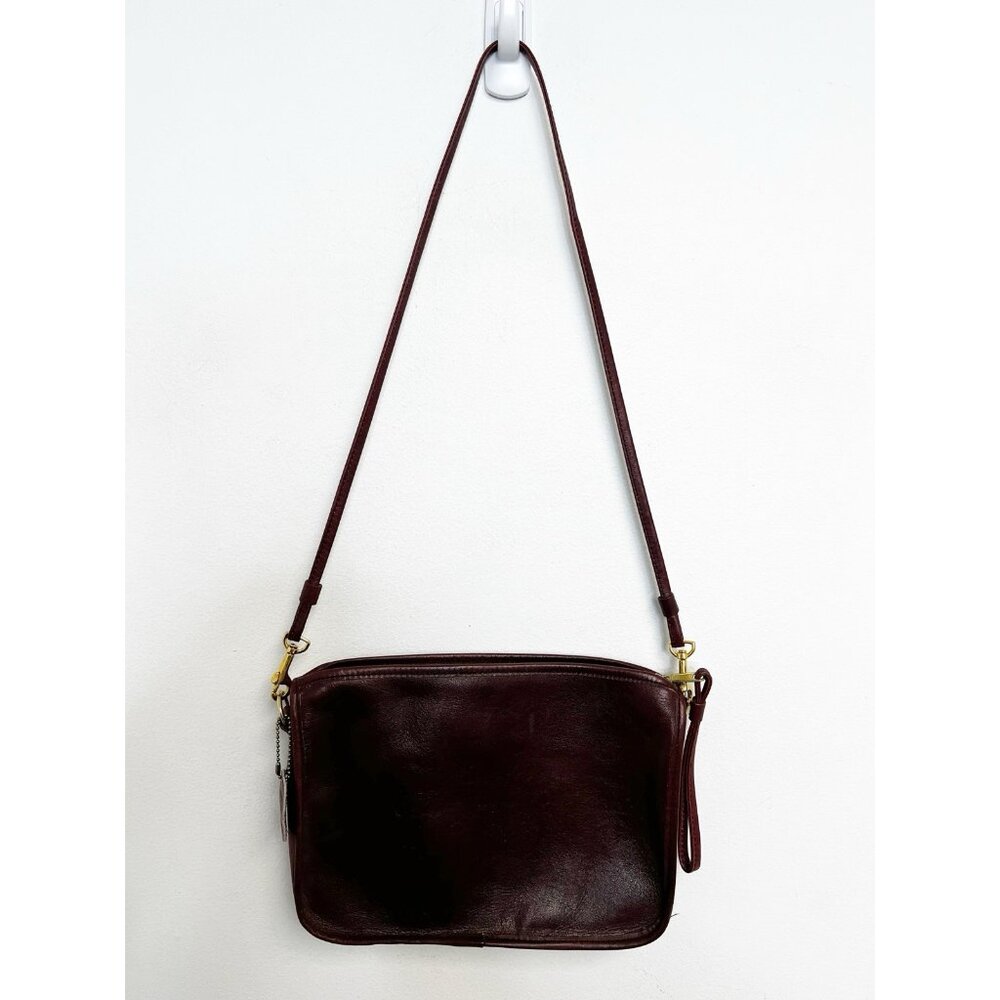 Classic Leather Crossbody Bag in Deep Burgundy - Picture 6 of 13